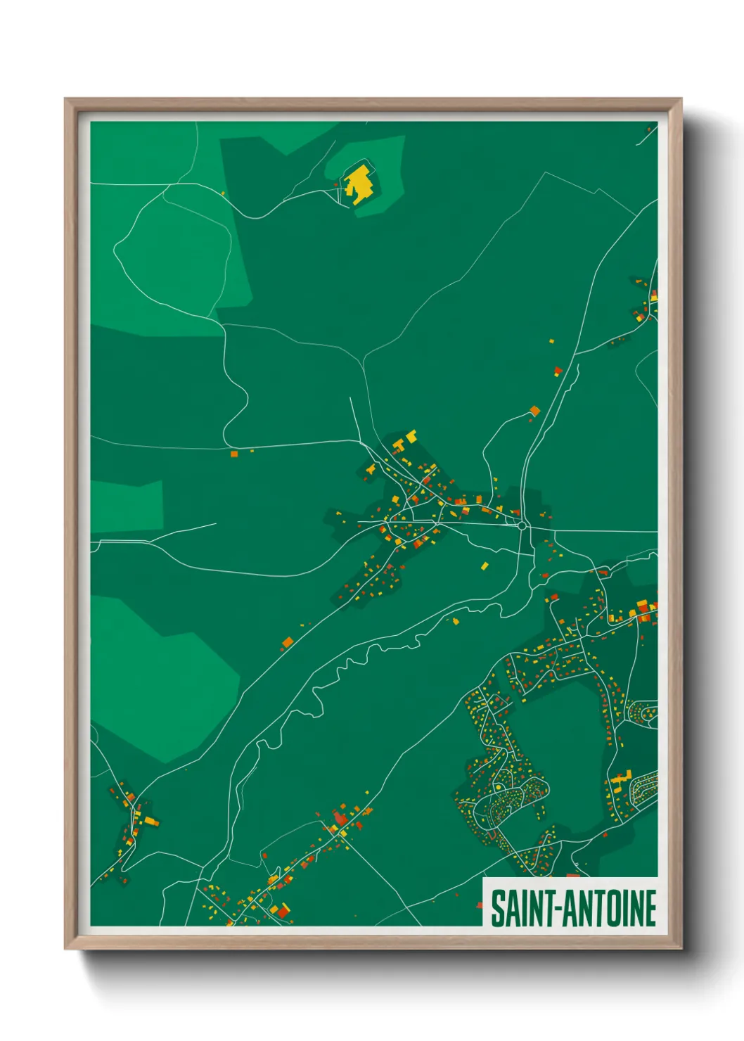 Une affiche de carte sur Saint-Antoine