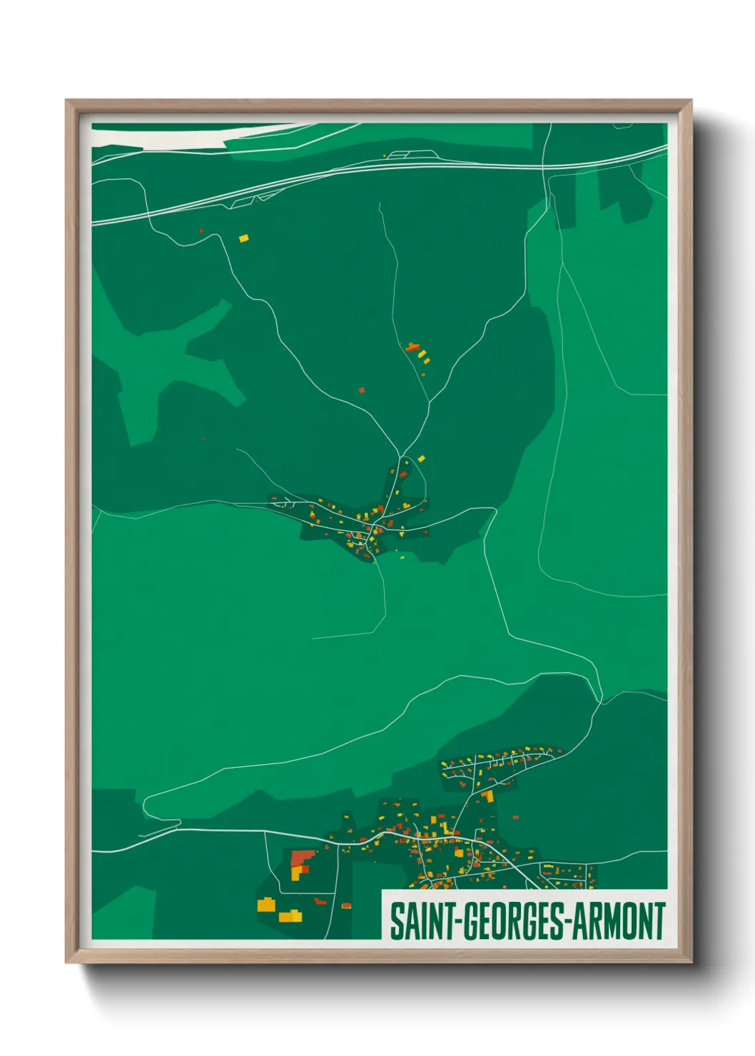 Une affiche de carte sur Saint-Georges-Armont