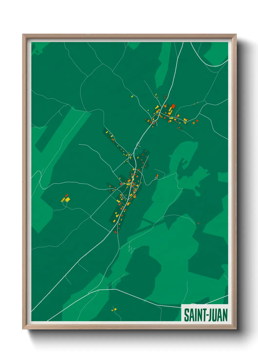 Une affiche de carte sur Saint-Juan