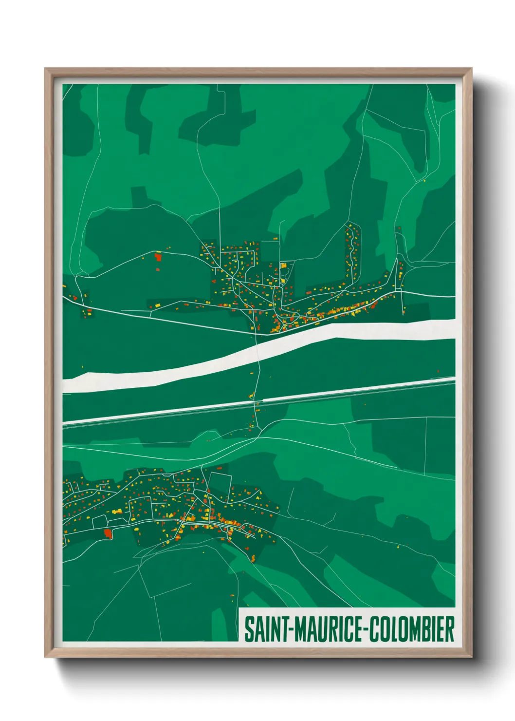 Une affiche de carte sur Saint-Maurice-Colombier