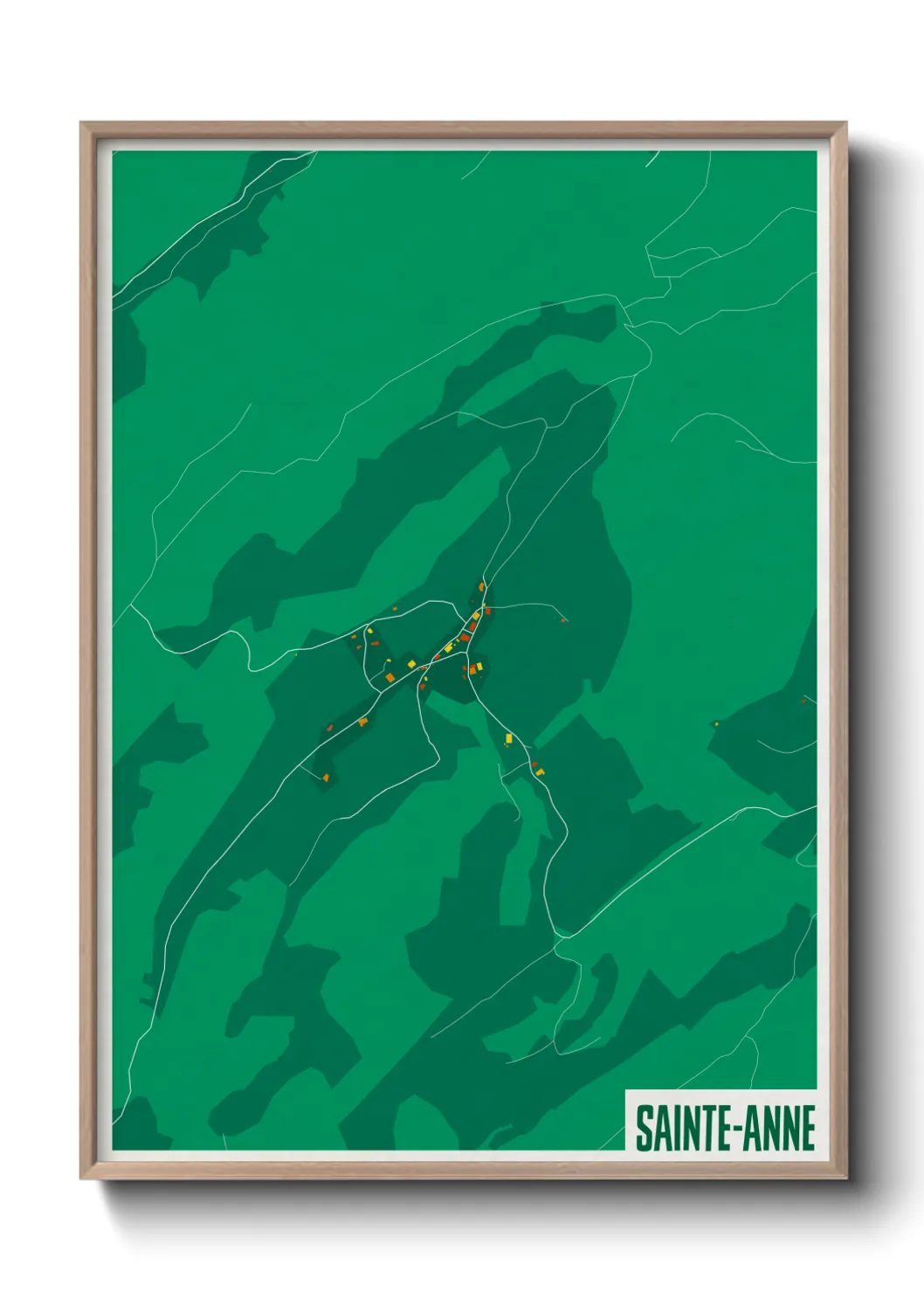 Une affiche de carte sur Sainte-Anne