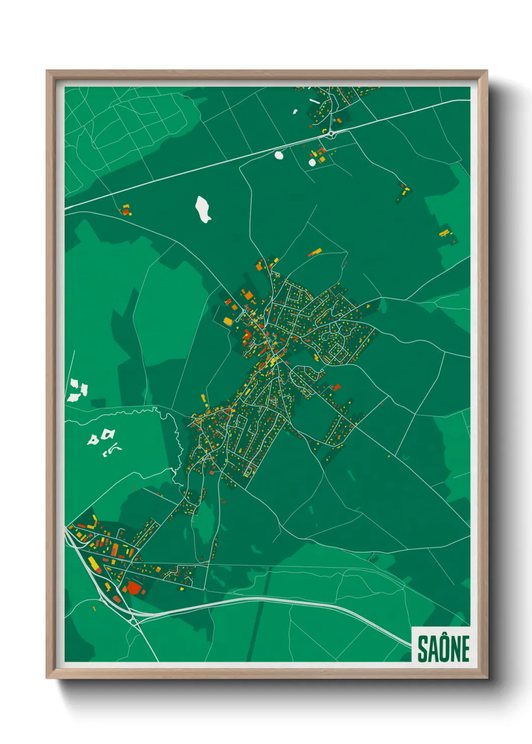 Une affiche de carte sur Saône
