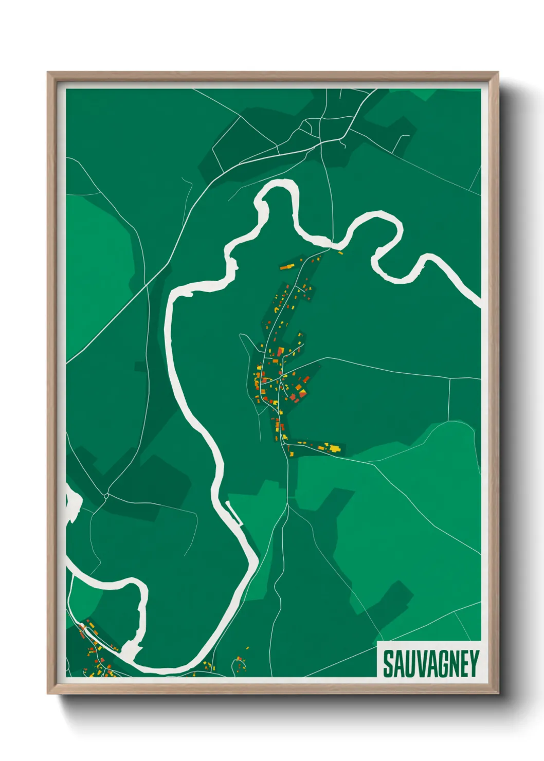 Une affiche de carte sur Sauvagney