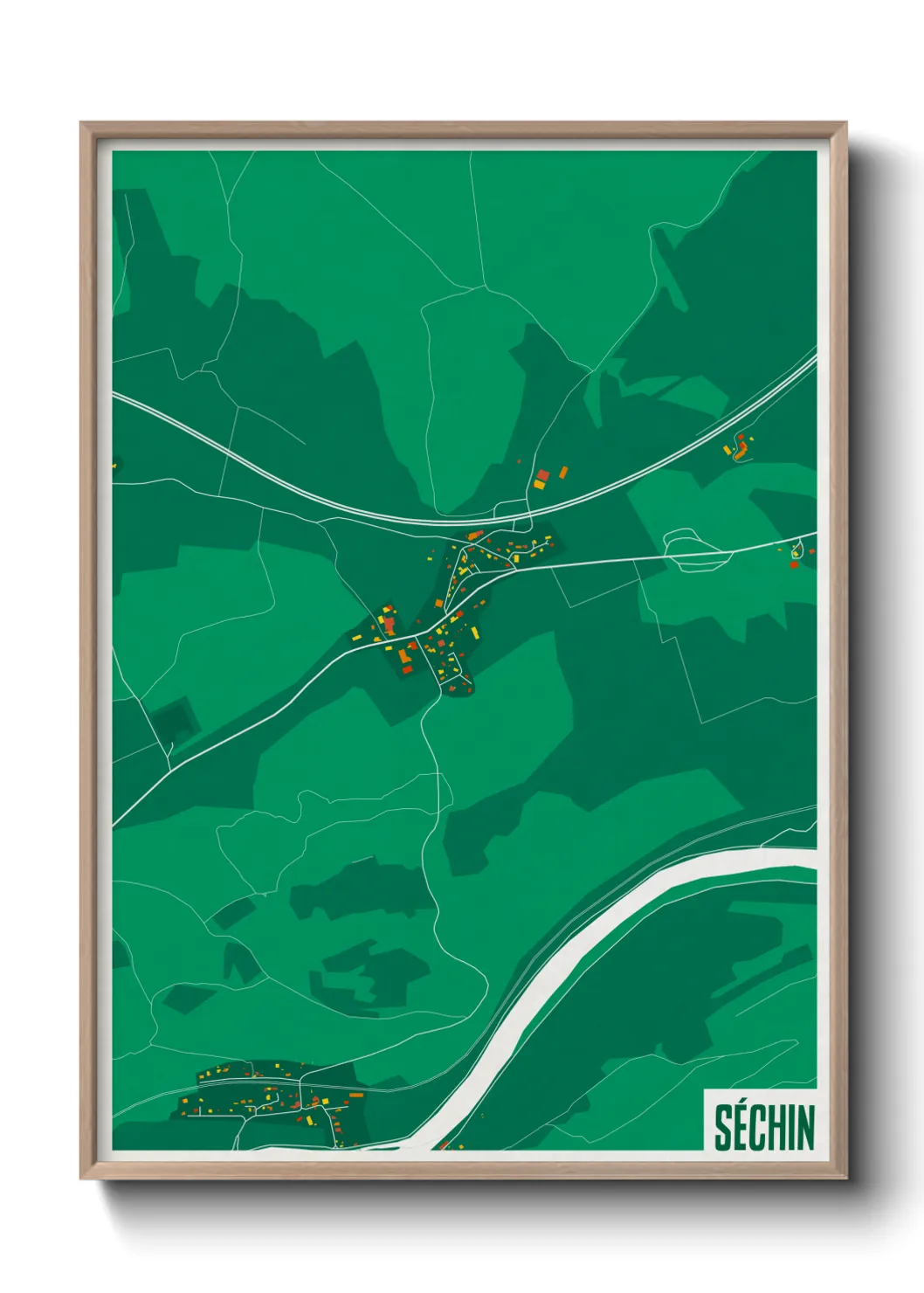 Une affiche de carte sur Séchin