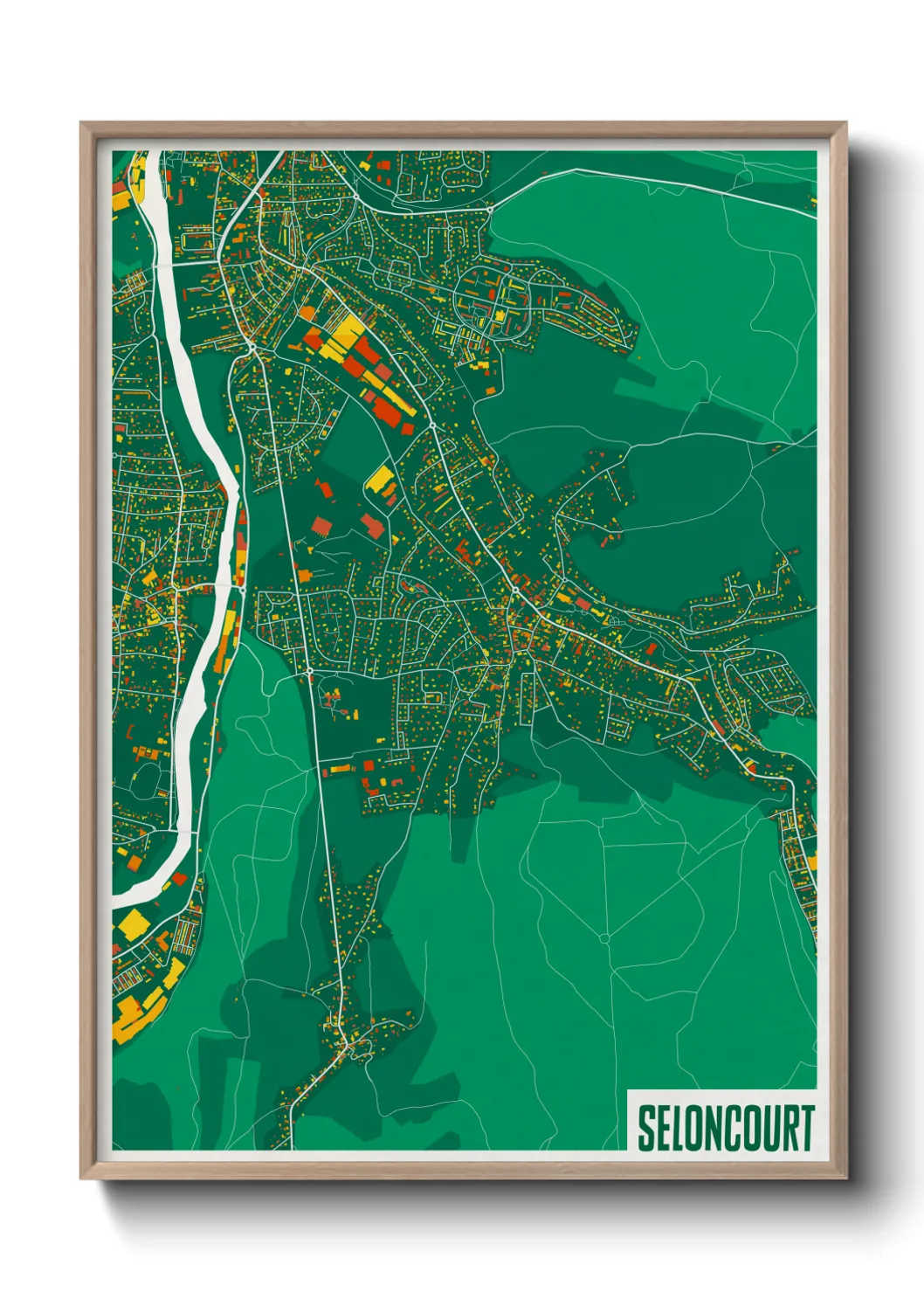 Une affiche de carte sur Seloncourt