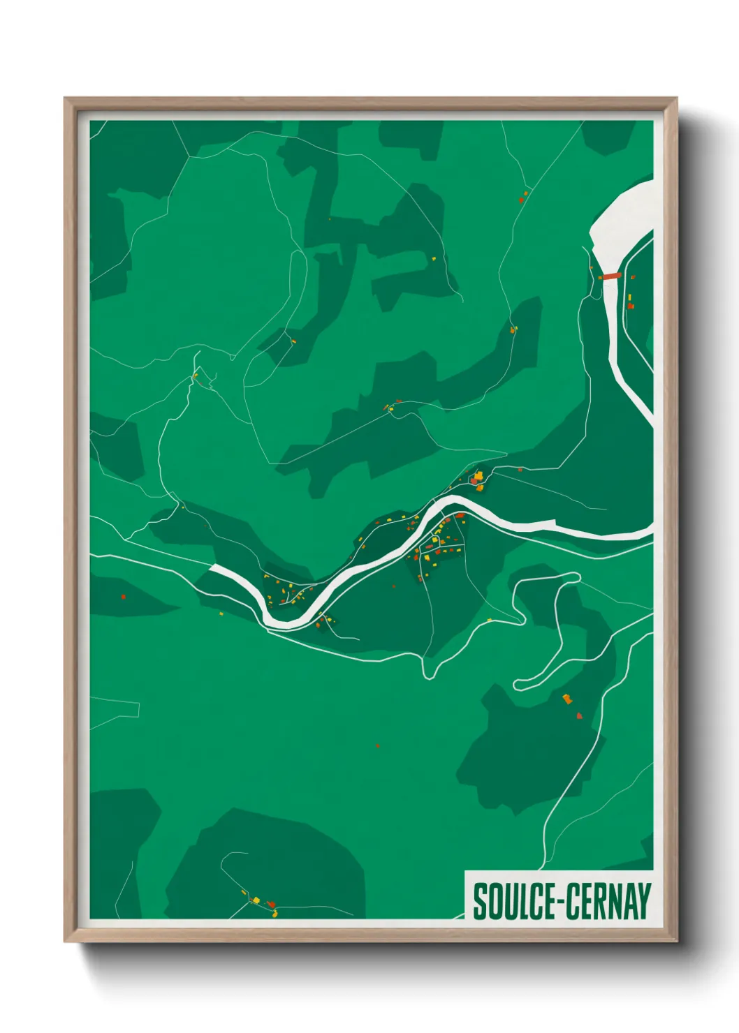 Une affiche de carte sur Soulce-Cernay