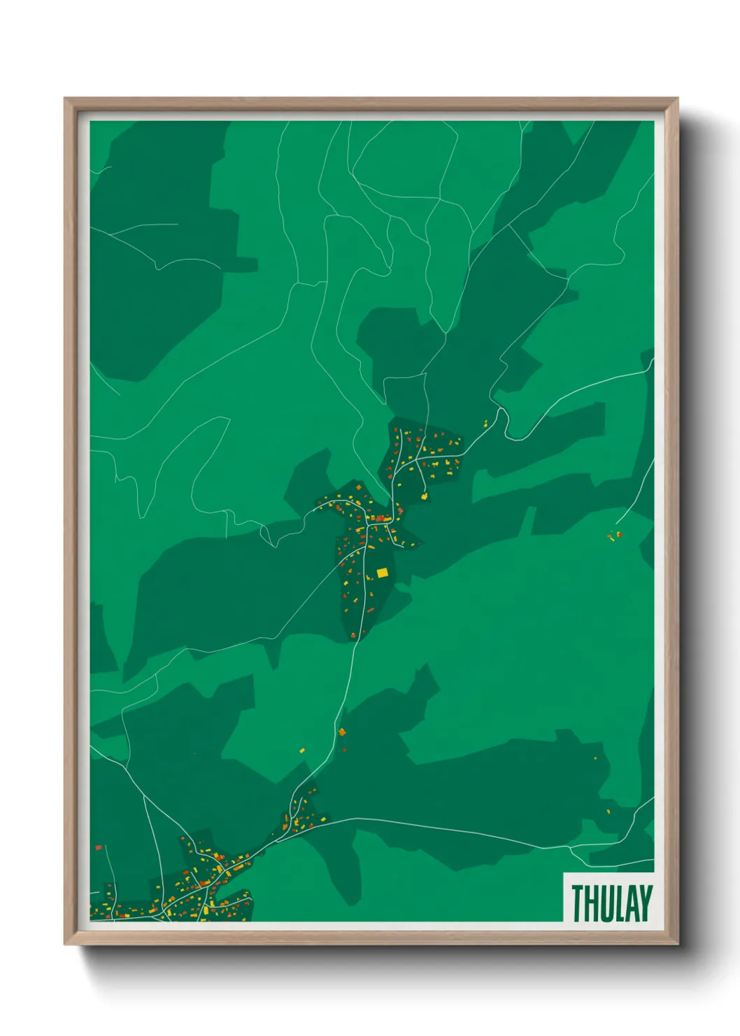 Une affiche de carte sur Thulay