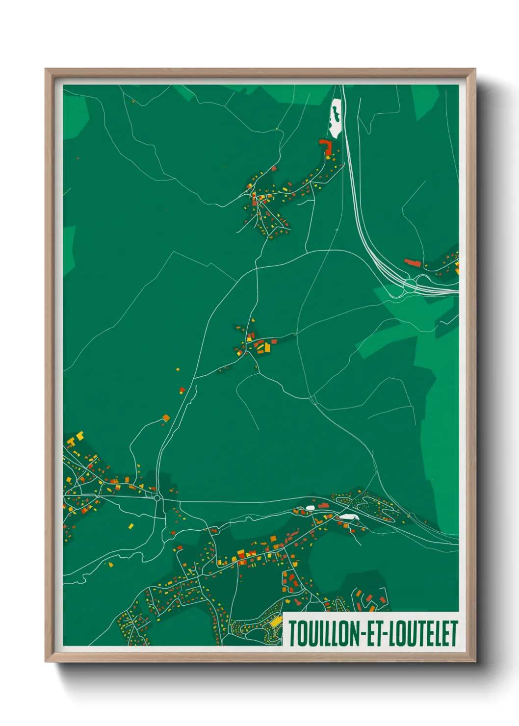 Une affiche de carte sur Touillon-et-Loutelet
