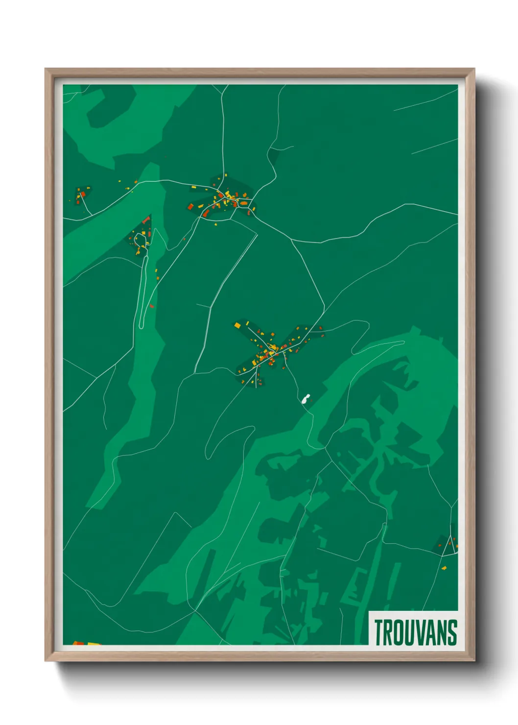 Une affiche de carte sur Trouvans