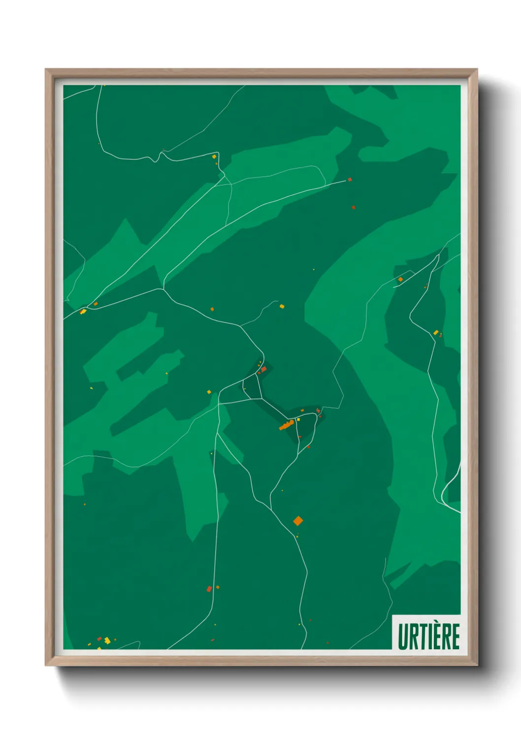 Une affiche de carte sur Urtière