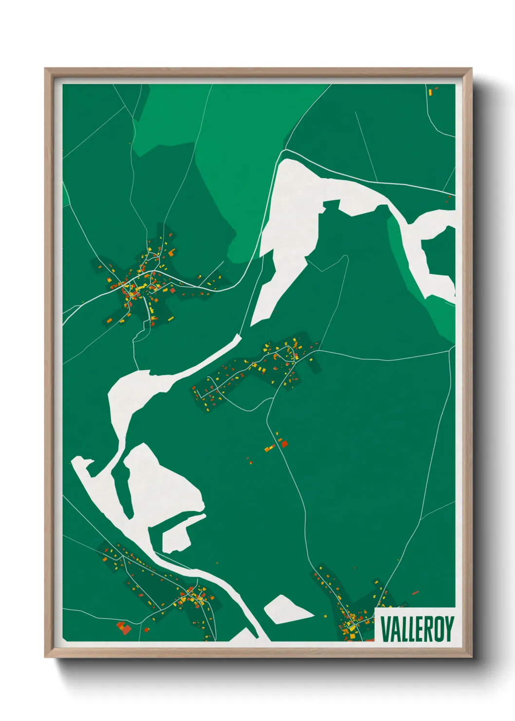 Une affiche de carte sur Valleroy