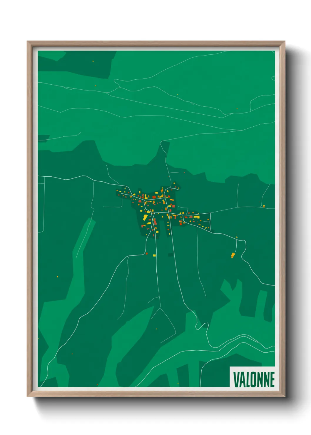 Une affiche de carte sur Valonne