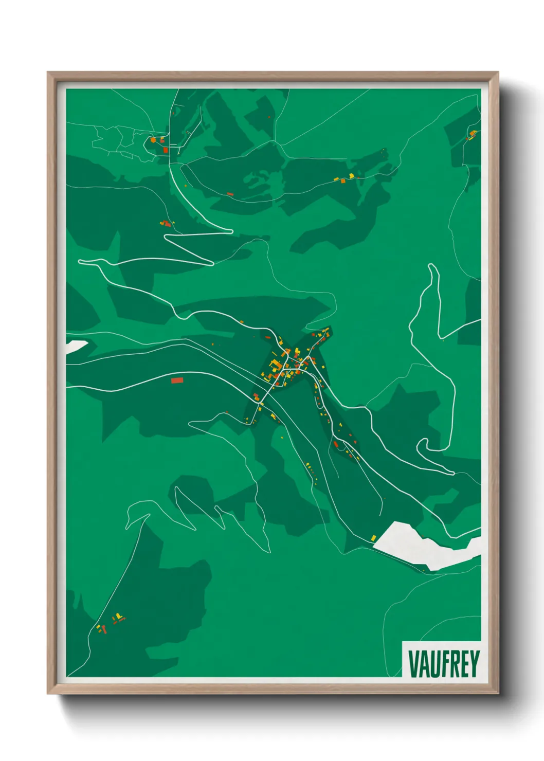 Une affiche de carte sur Vaufrey