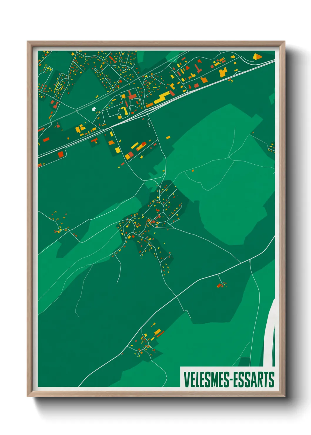 Une affiche de carte sur Velesmes-Essarts