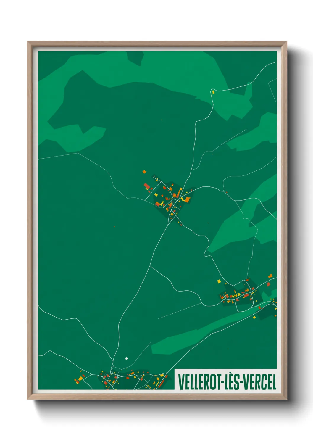 Une affiche de carte sur Vellerot-lès-Vercel