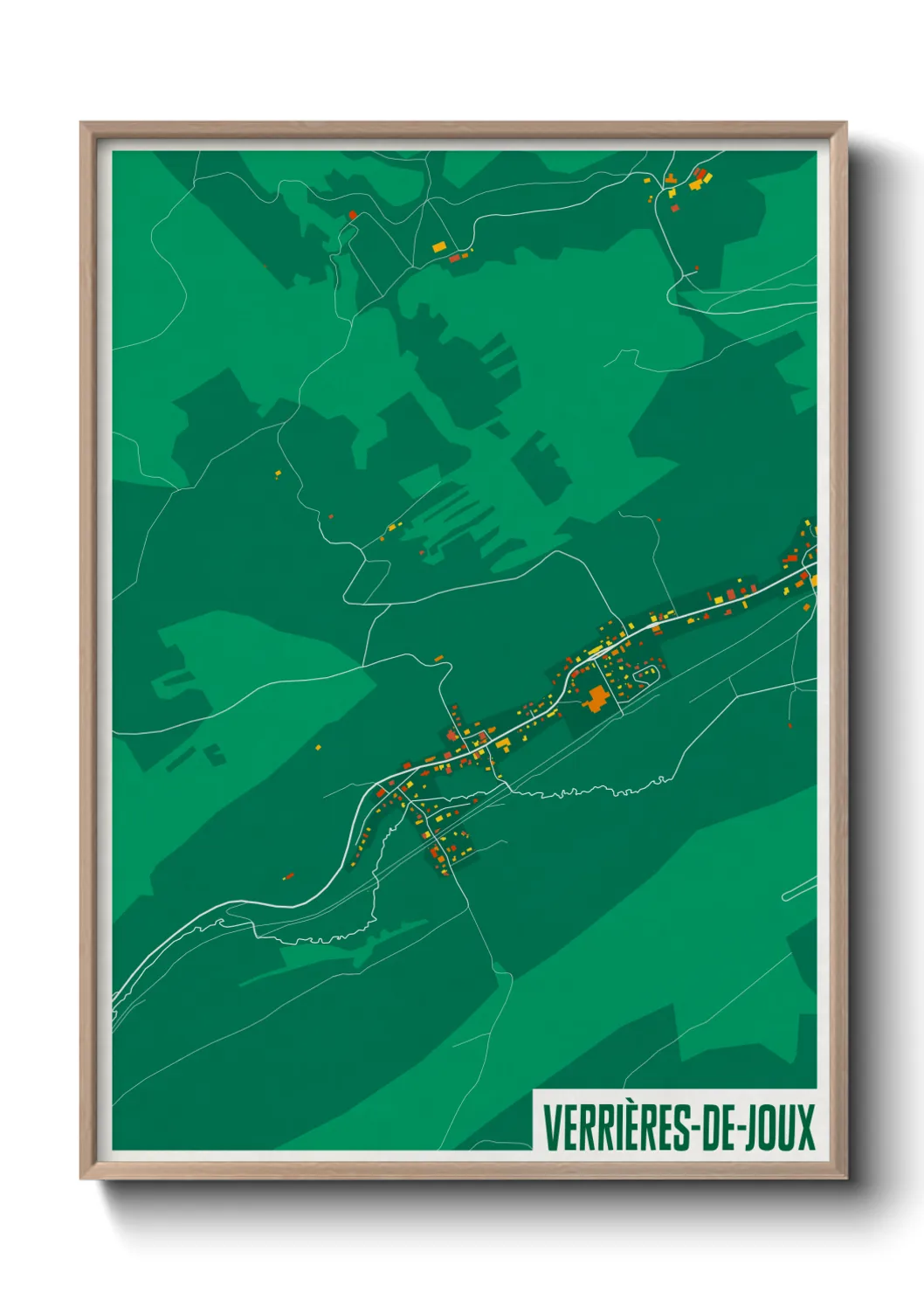 Une affiche de carte sur Verrières-de-Joux