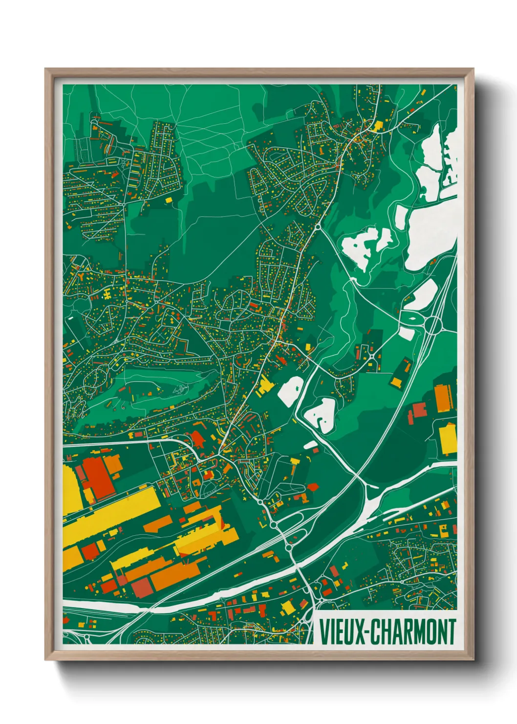 Une affiche de carte sur Vieux-Charmont