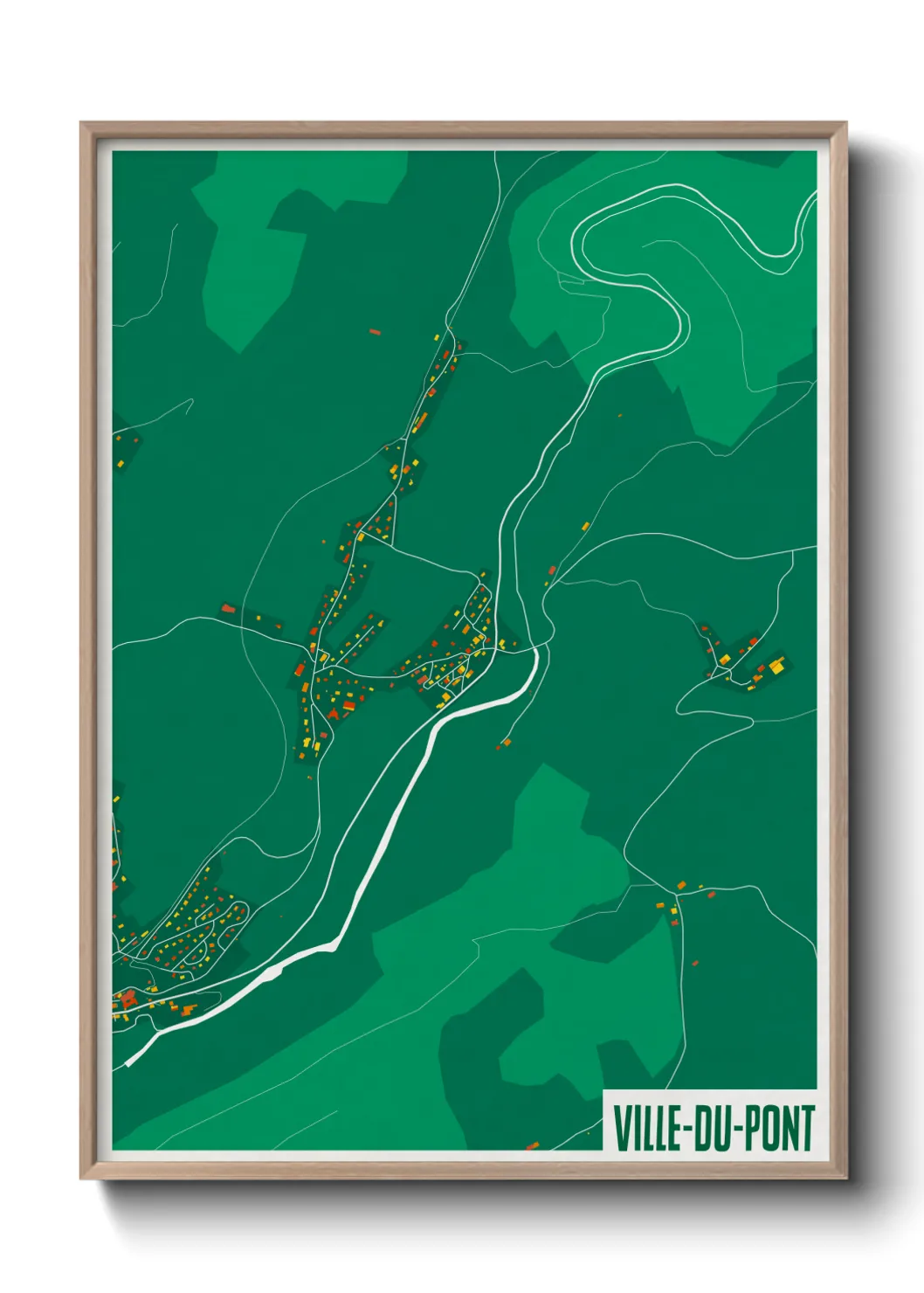 Une affiche de carte sur Ville-du-Pont