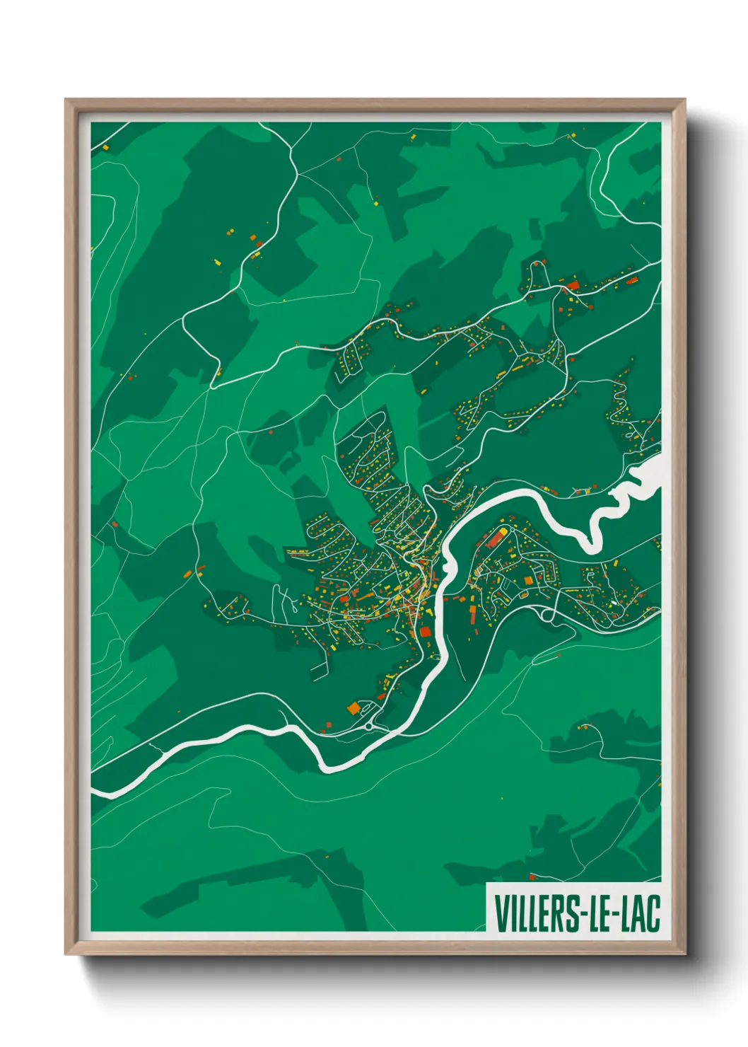 Une affiche de carte sur Villers-le-Lac