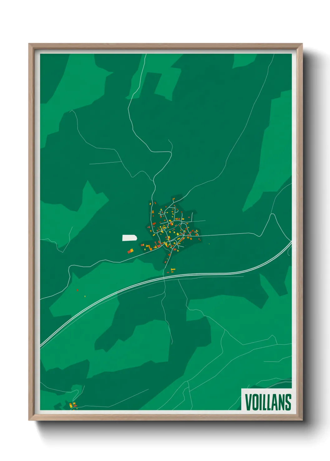 Une affiche de carte sur Voillans