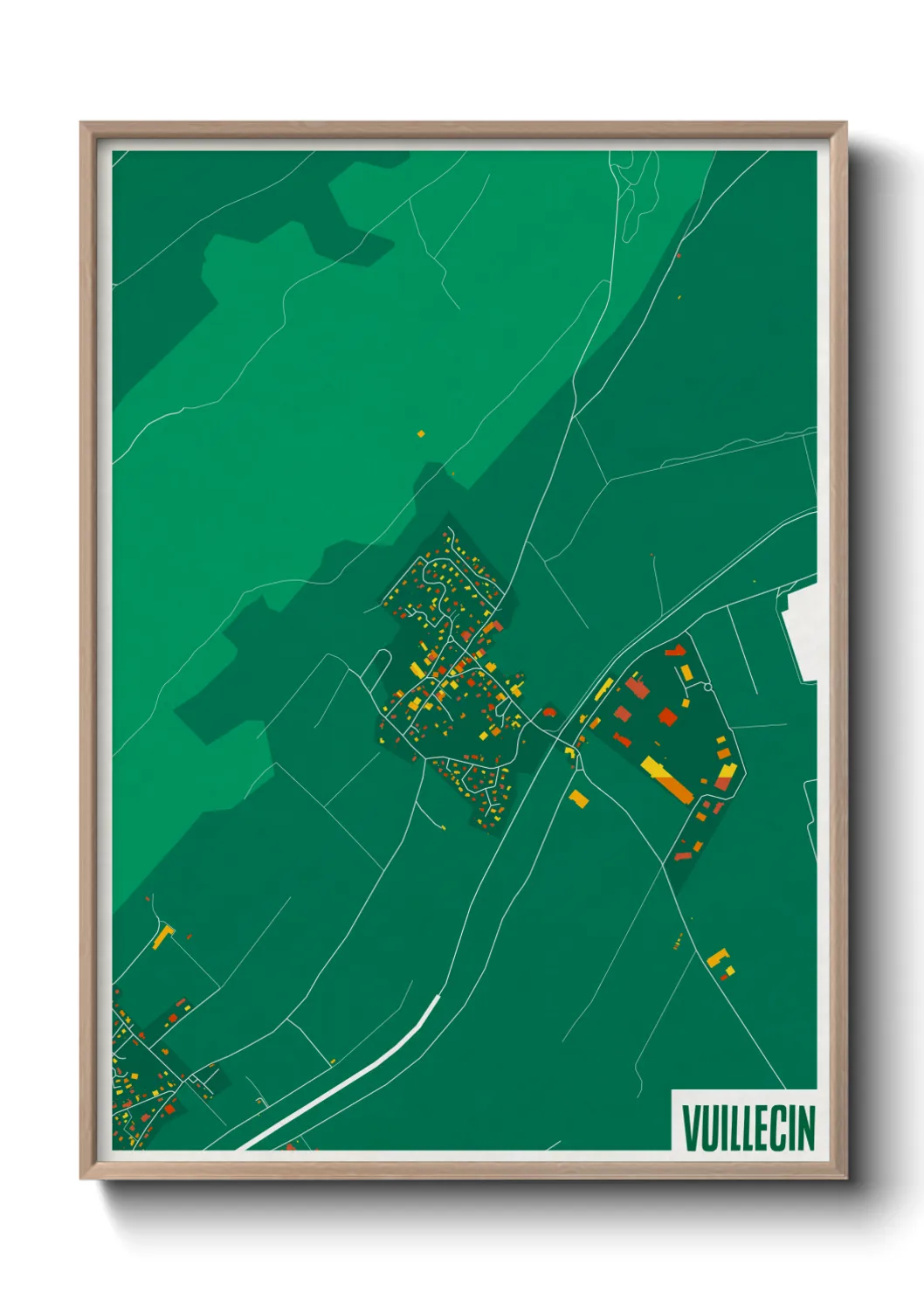 Une affiche de carte sur Vuillecin