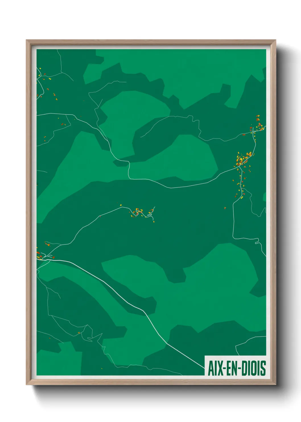 Une affiche de carte sur Aix-en-Diois