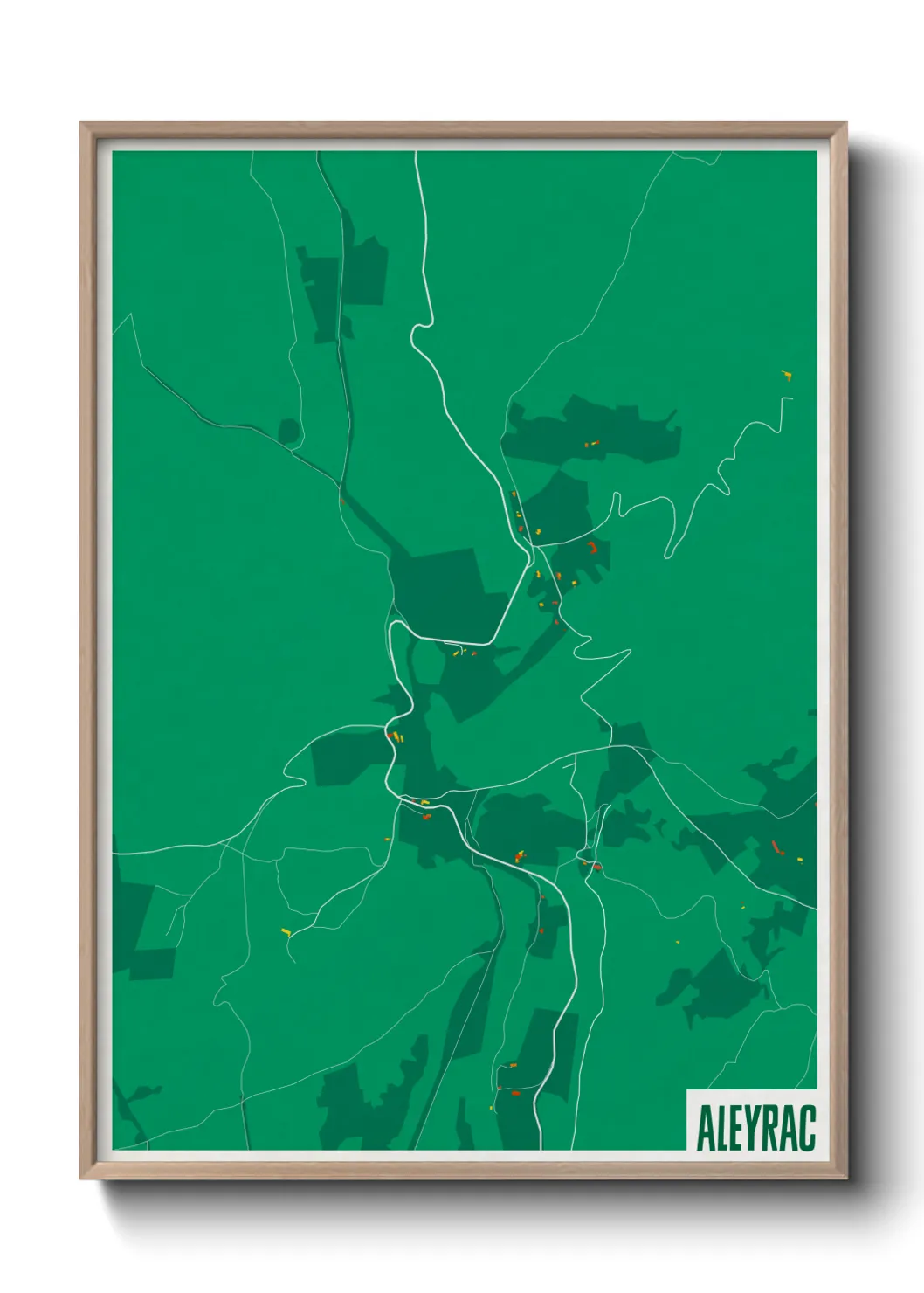 Une affiche de carte sur Aleyrac