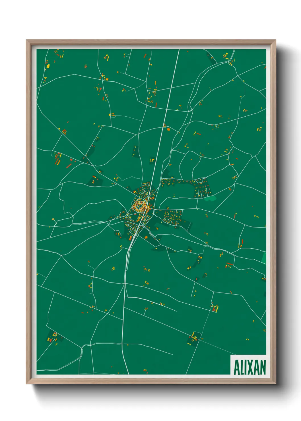 Une affiche de carte sur Alixan