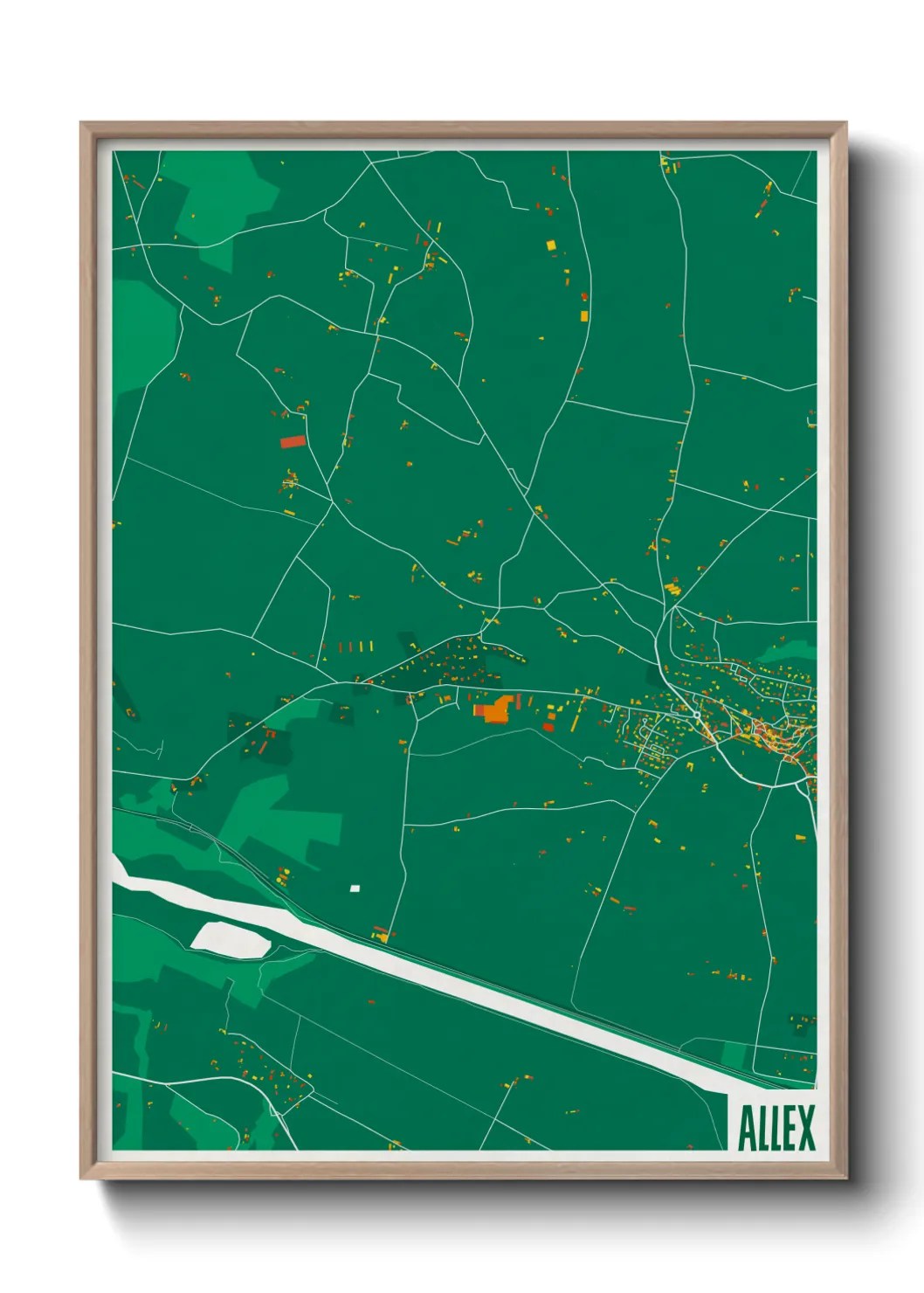 Une affiche de carte sur Allex