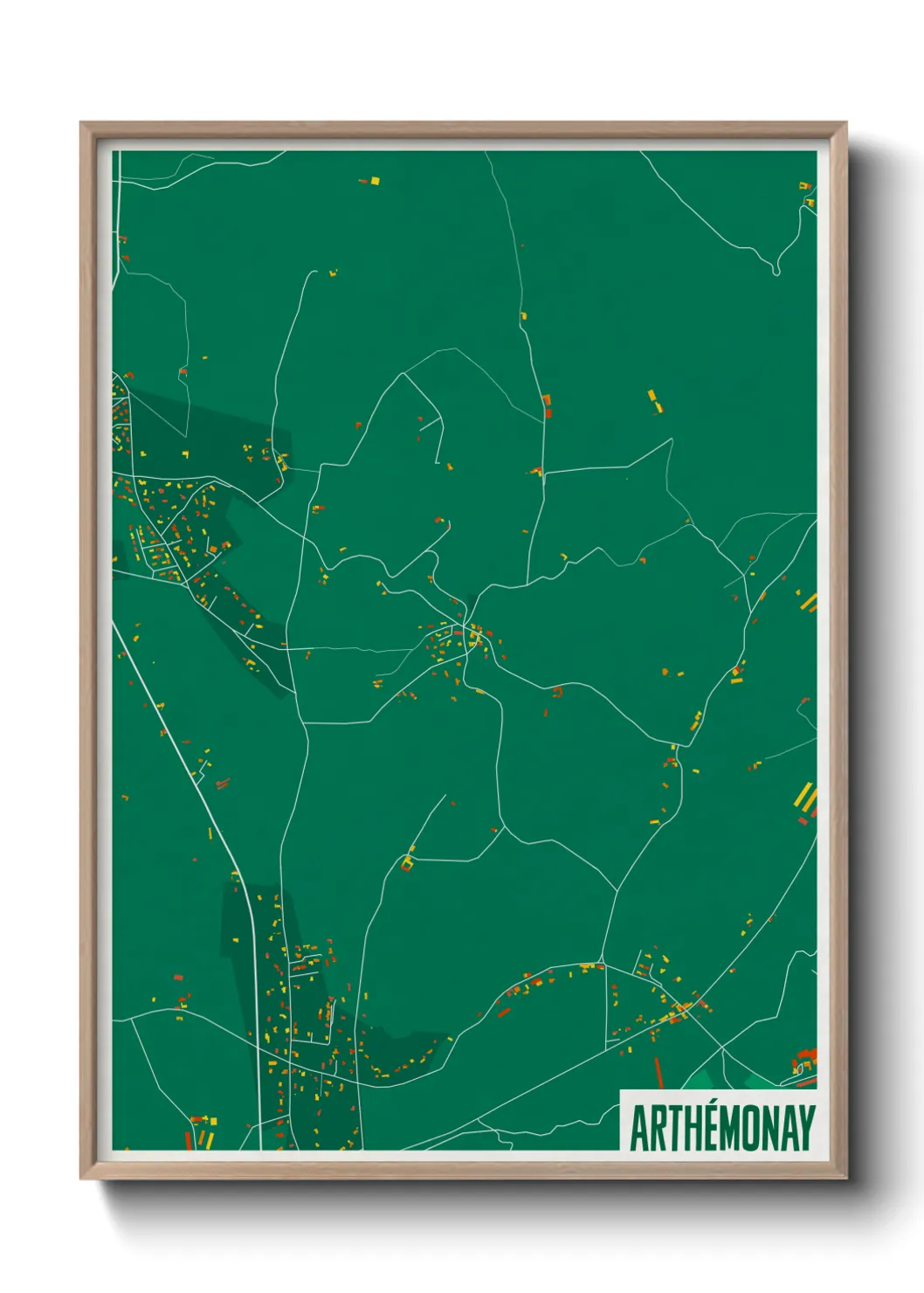 Une affiche de carte sur Arthémonay