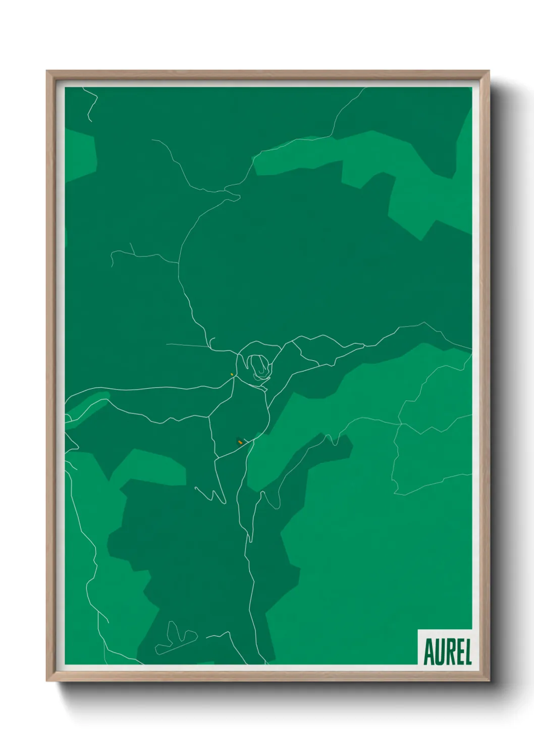 Une affiche de carte sur Aurel