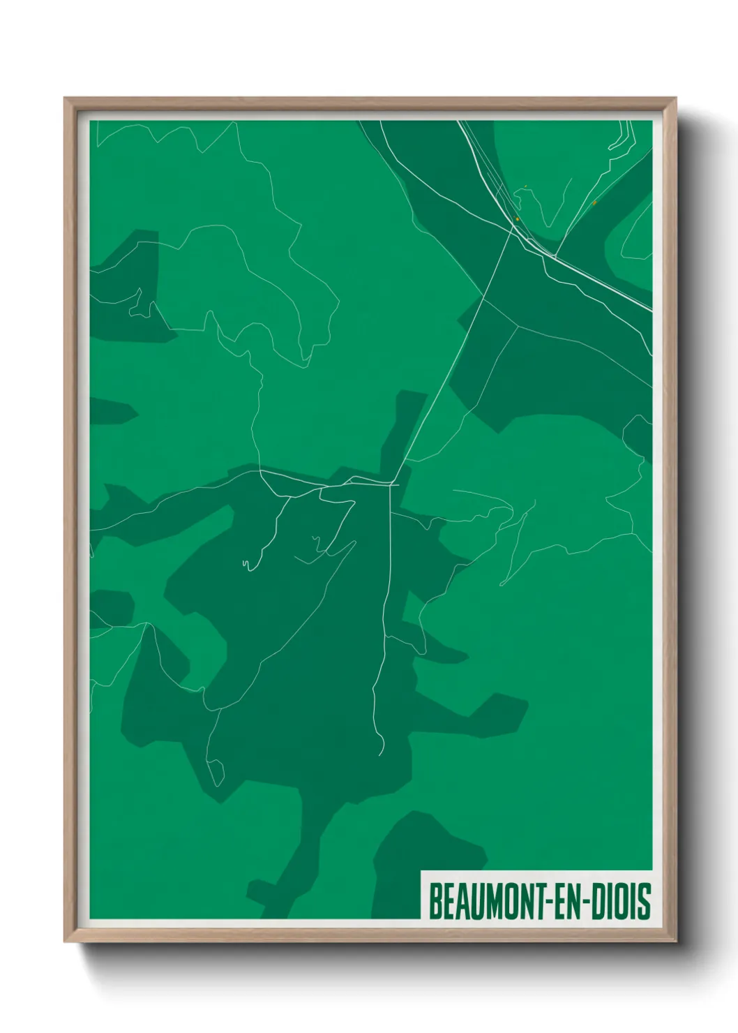 Une affiche de carte sur Beaumont-en-Diois