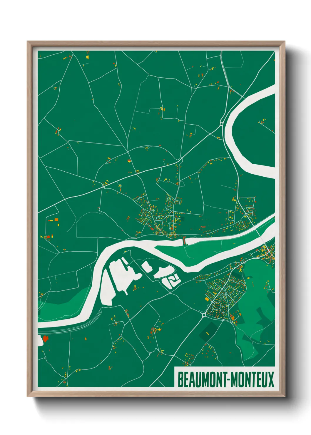 Une affiche de carte sur Beaumont-Monteux