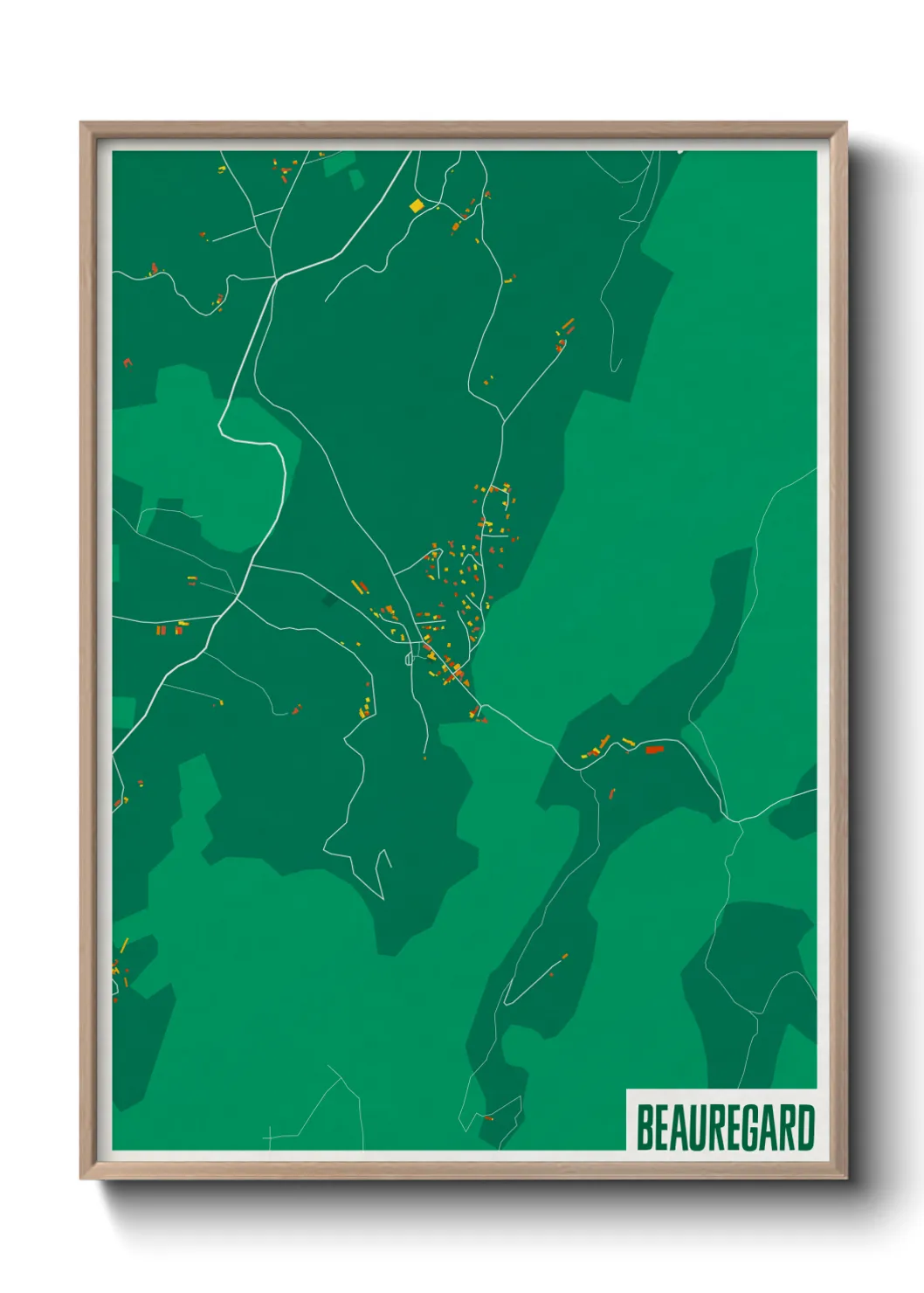 Une affiche de carte sur Beauregard