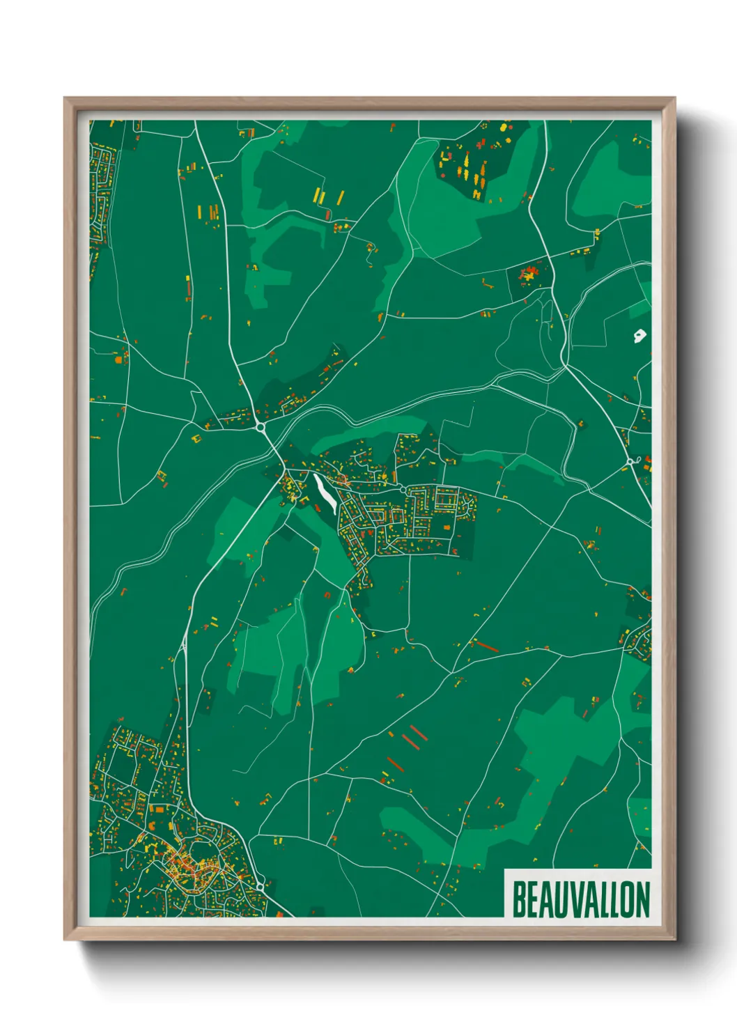 Une affiche de carte sur Beauvallon