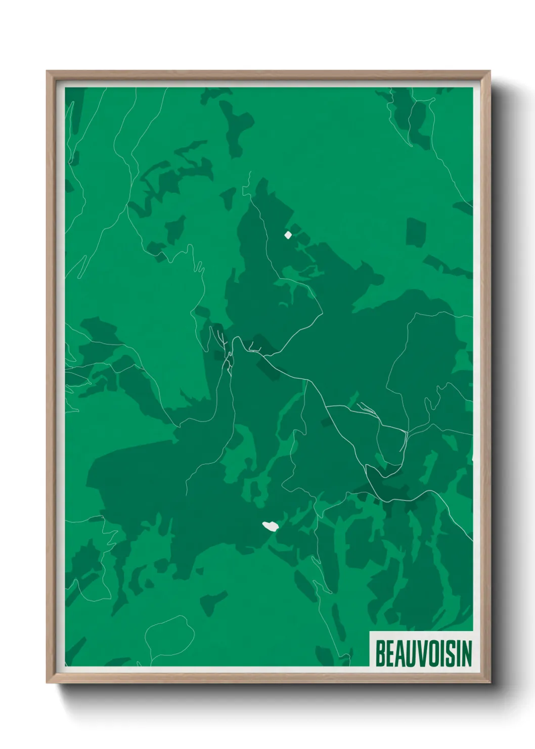 Une affiche de carte sur Beauvoisin