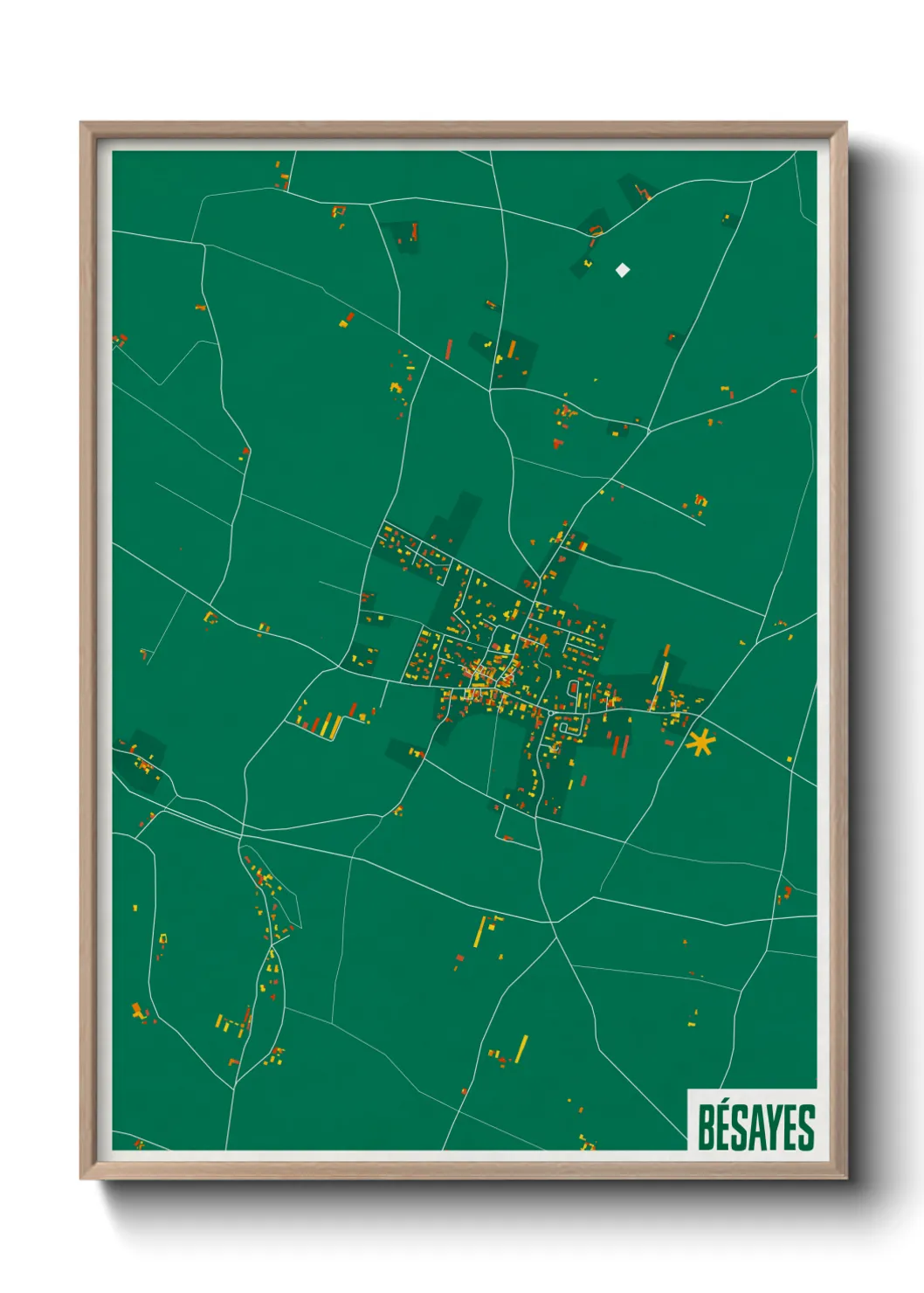 Une affiche de carte sur Bésayes