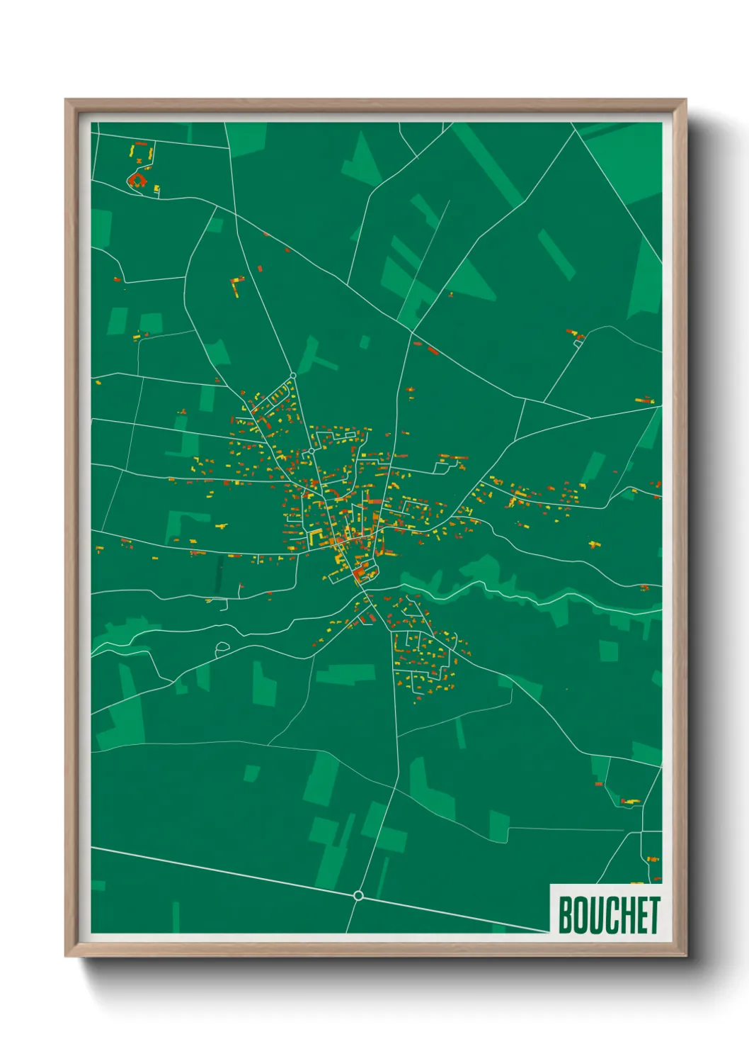 Une affiche de carte sur Bouchet