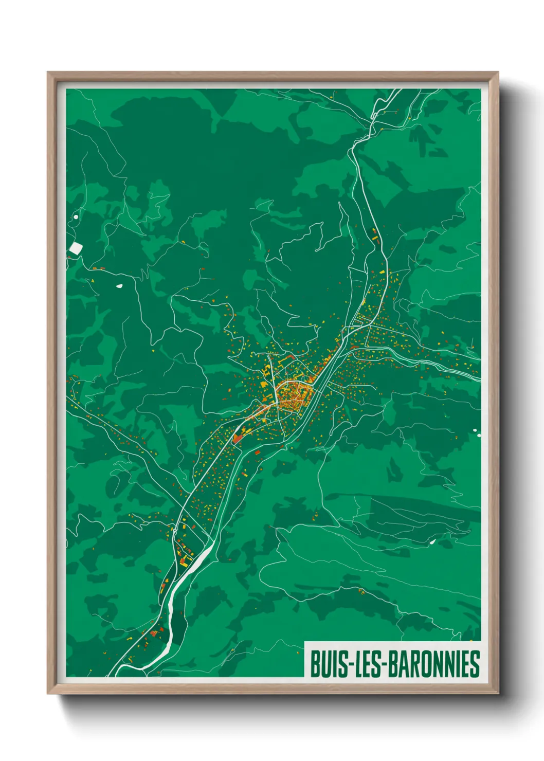 Une affiche de carte sur Buis-les-Baronnies