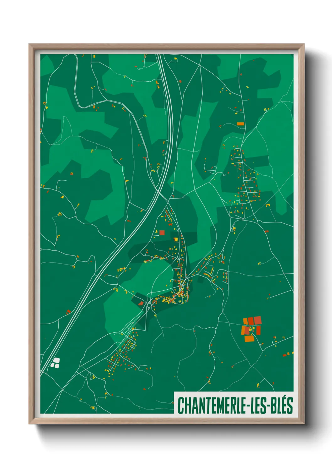 Une affiche de carte sur Chantemerle-les-Blés