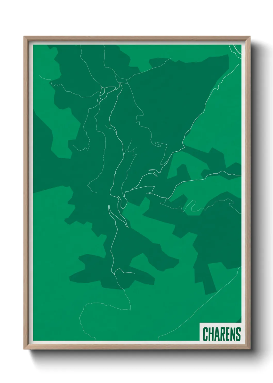 Une affiche de carte sur Charens