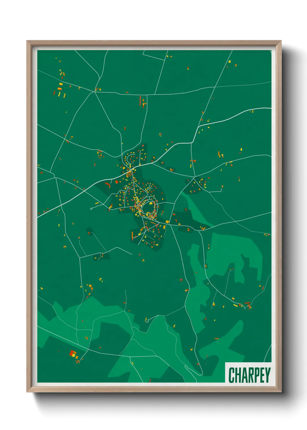 Une affiche de carte sur Charpey