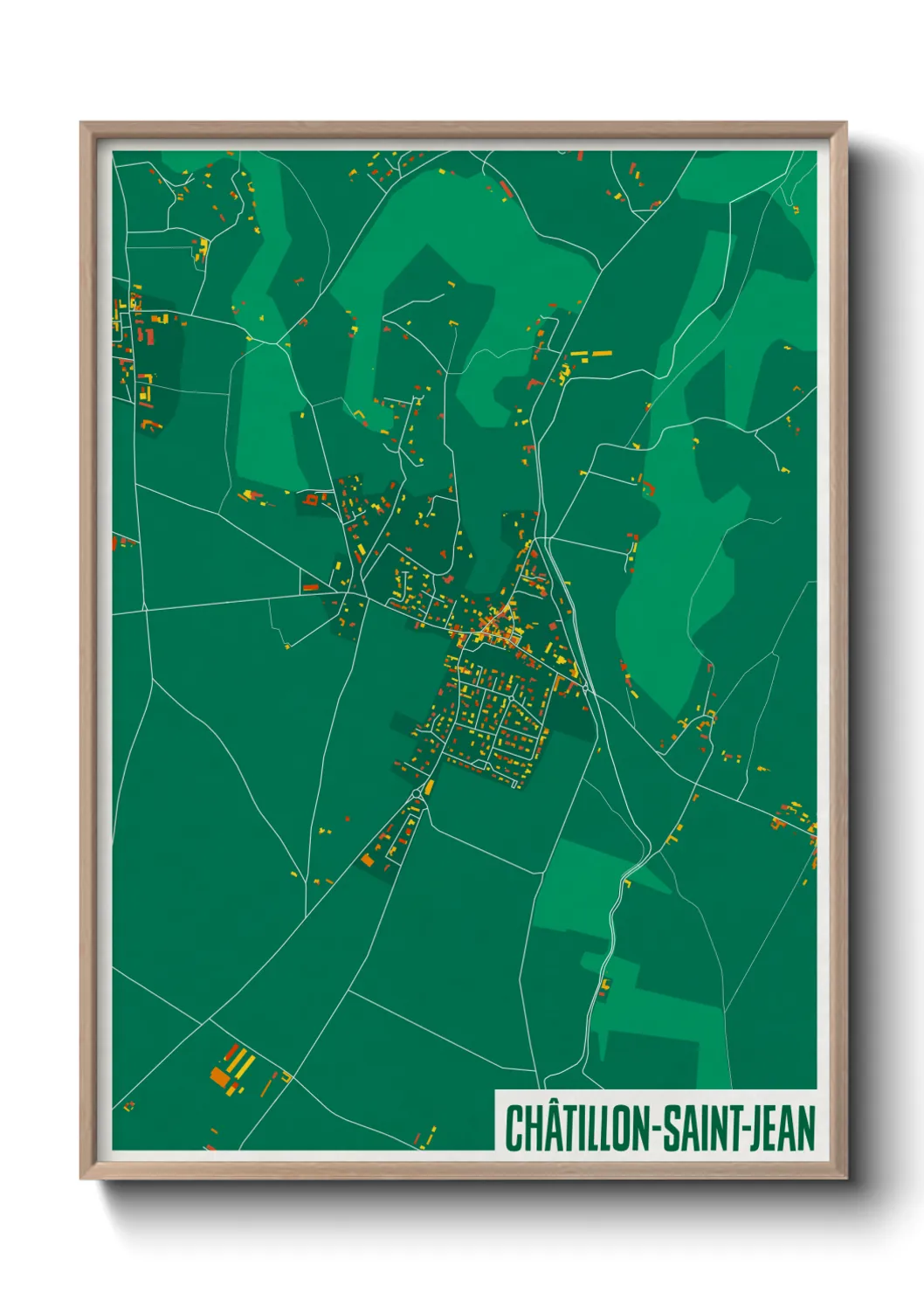 Une affiche de carte sur Châtillon-Saint-Jean