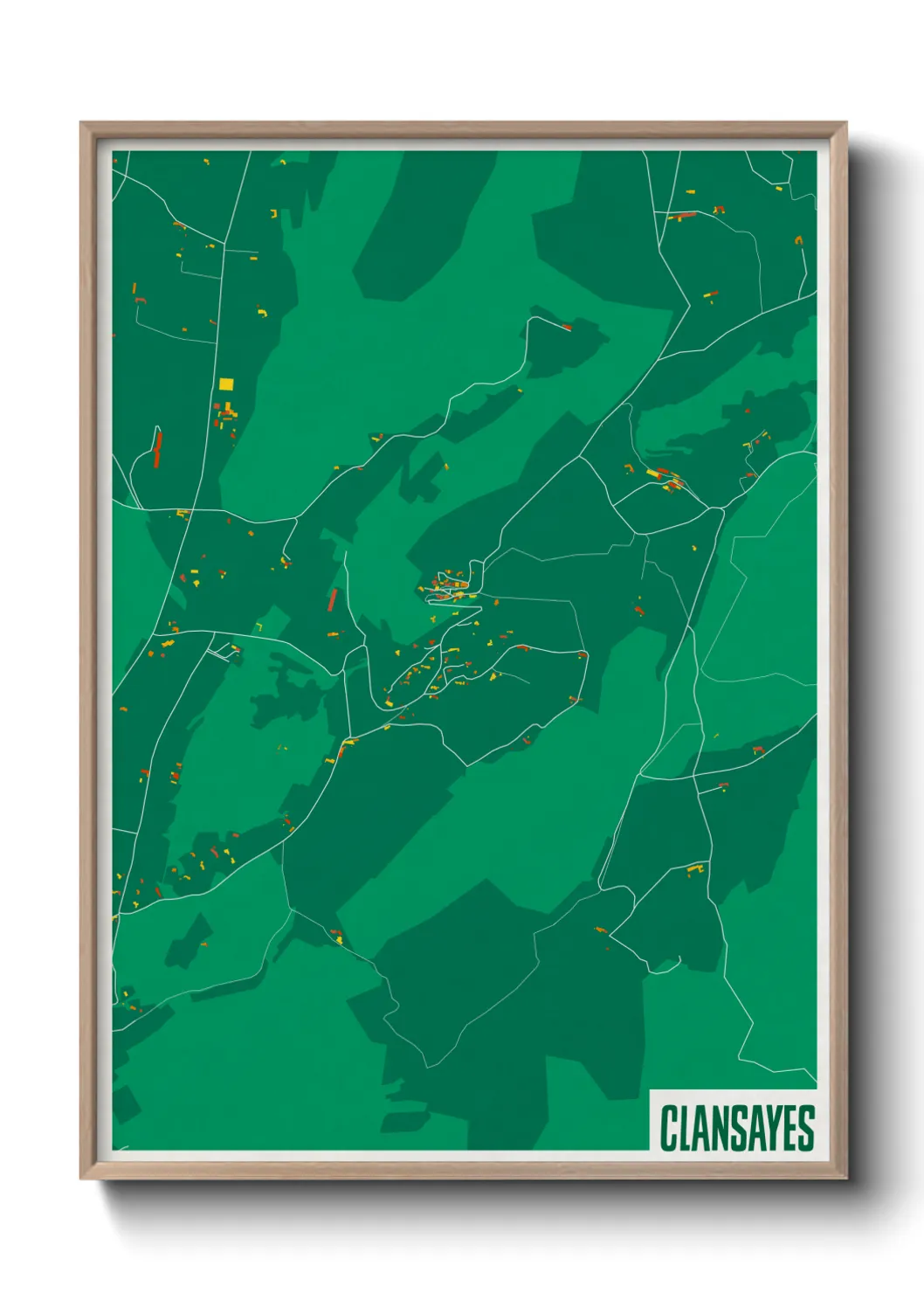 Une affiche de carte sur Clansayes