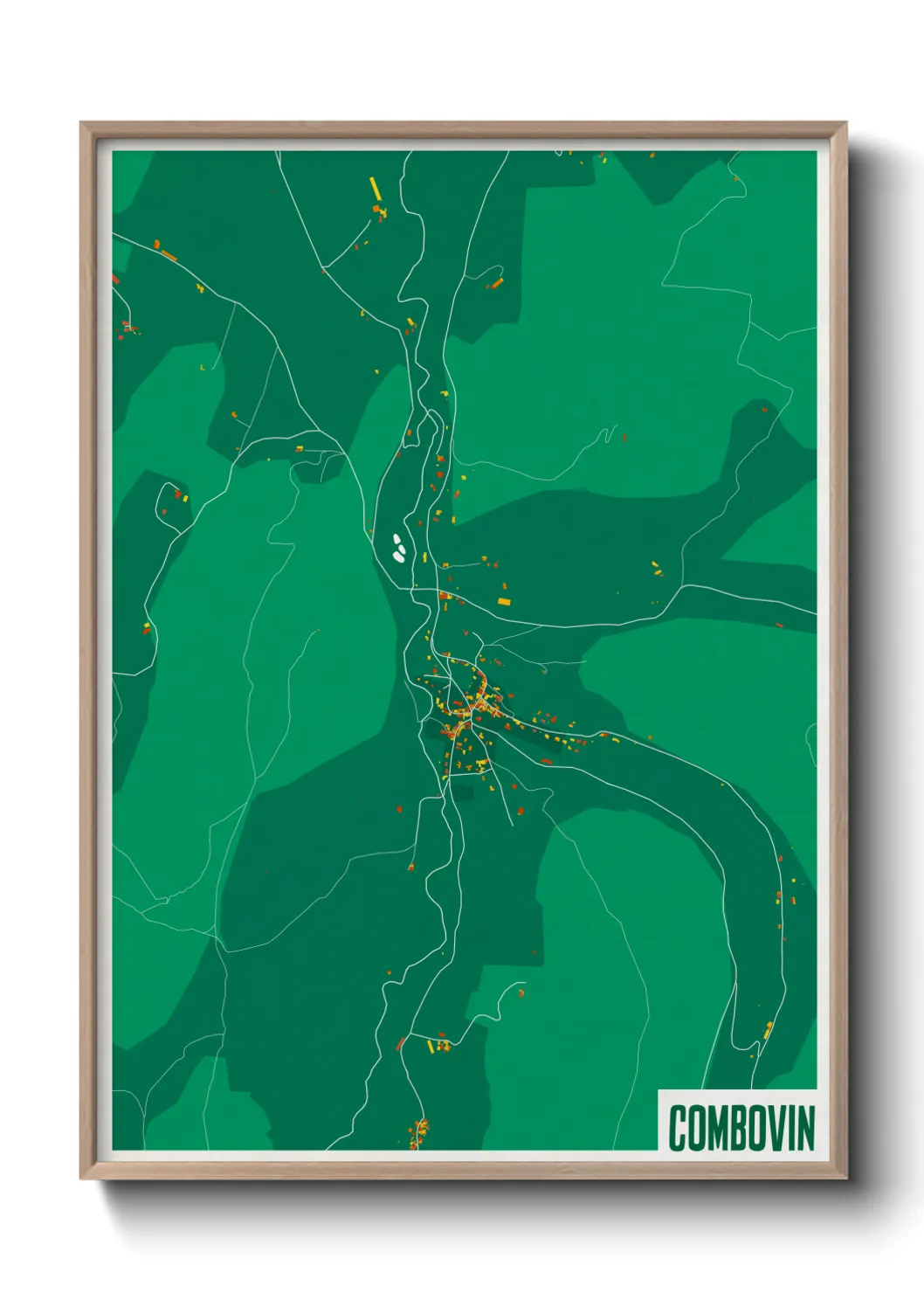 Une affiche de carte sur Combovin