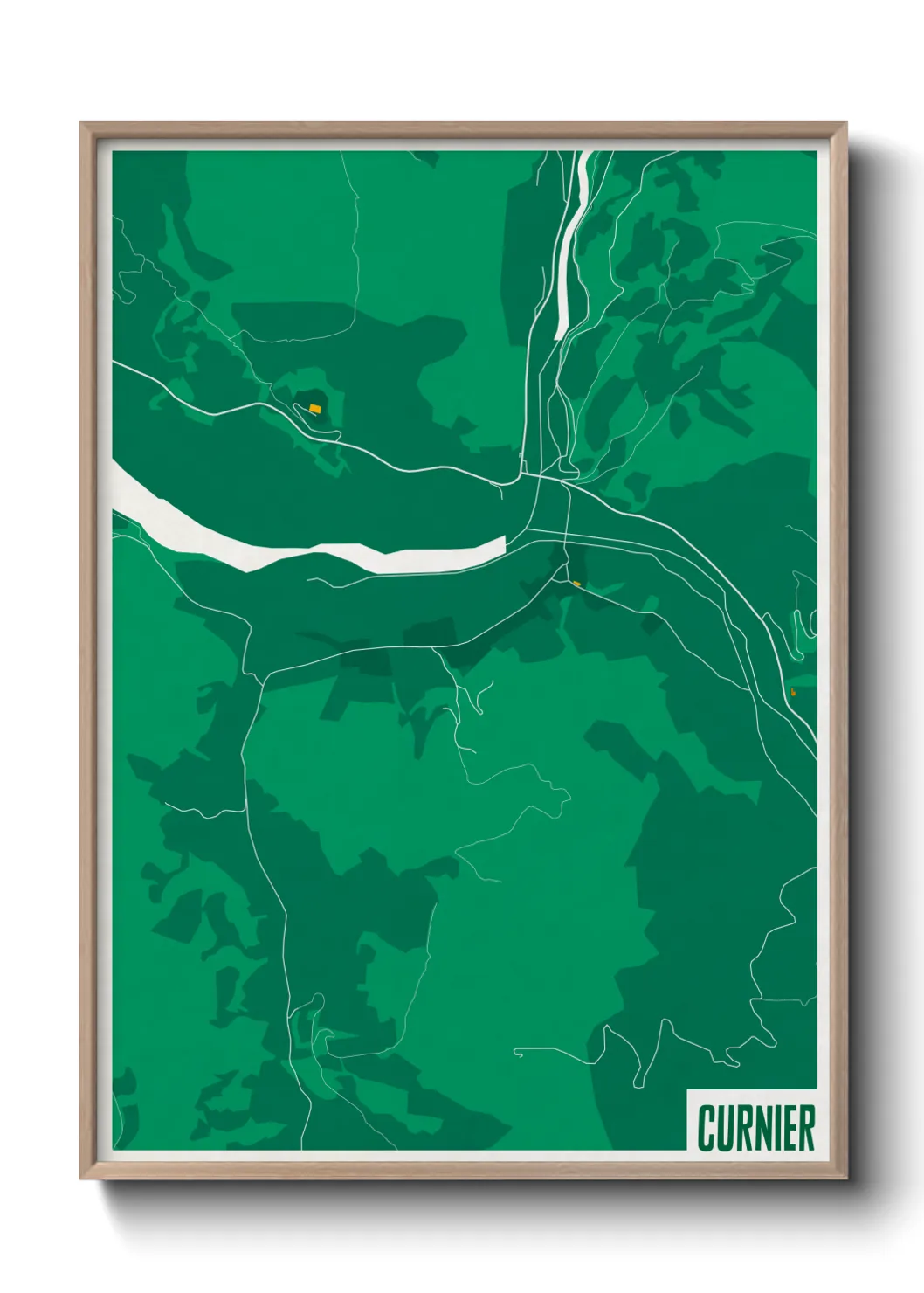 Une affiche de carte sur Curnier