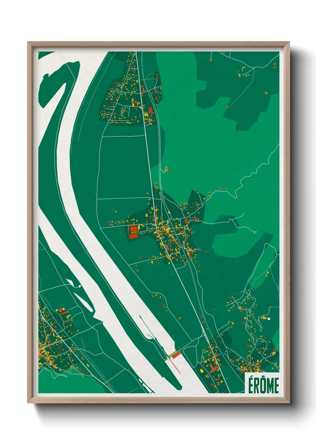 Une affiche de carte sur Érôme
