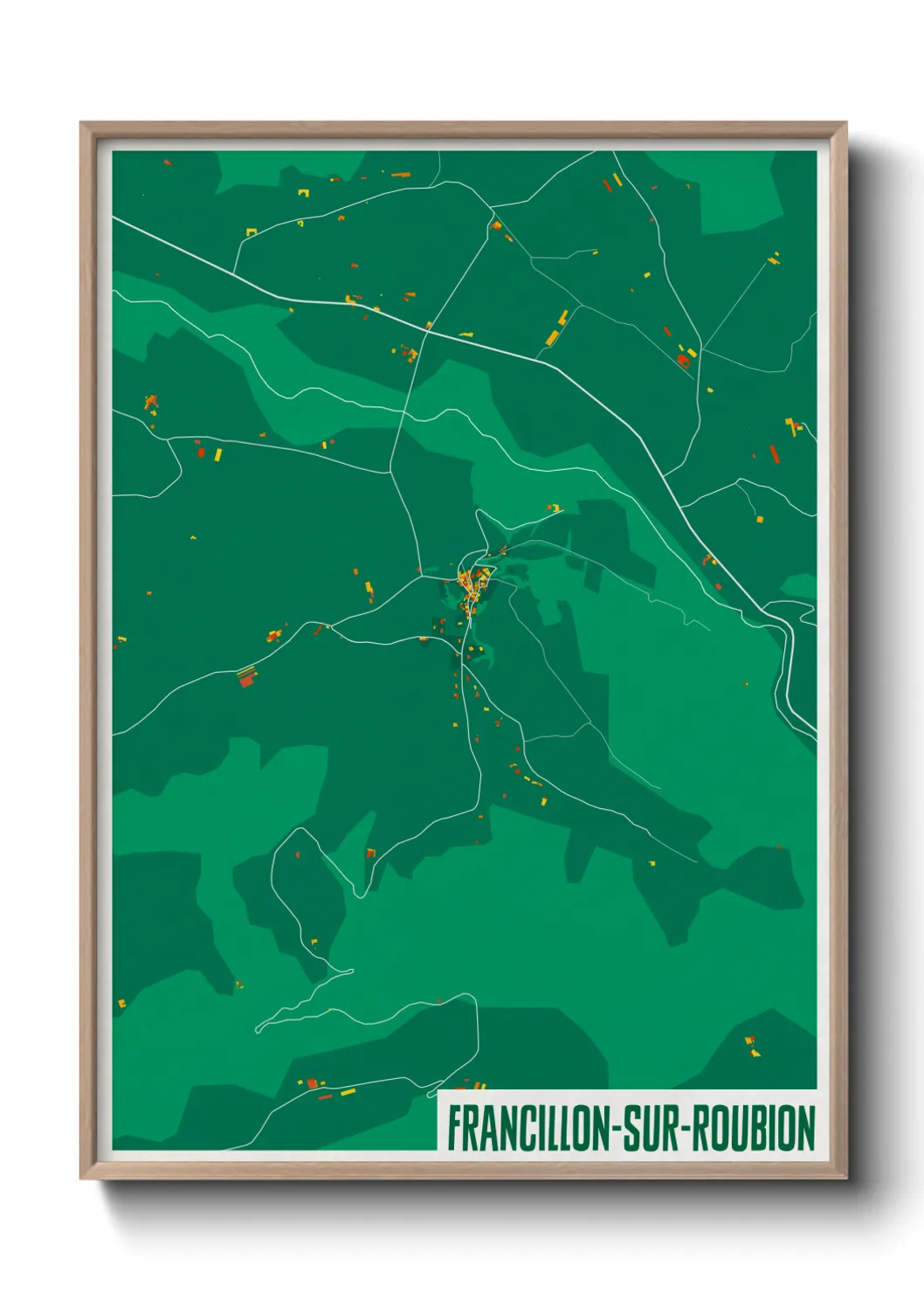 Une affiche de carte sur Francillon-sur-Roubion