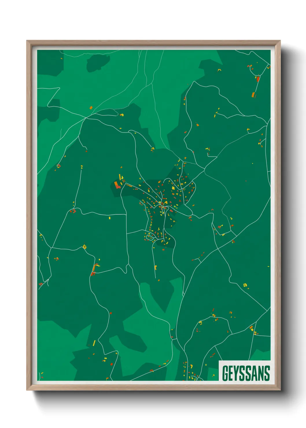 Une affiche de carte sur Geyssans