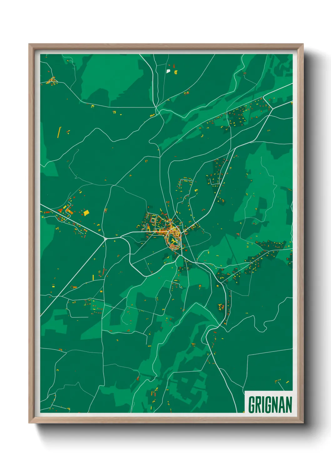 Une affiche de carte sur Grignan